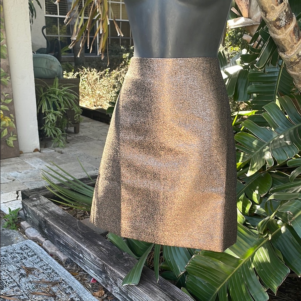 Loft metallic bronze skirt